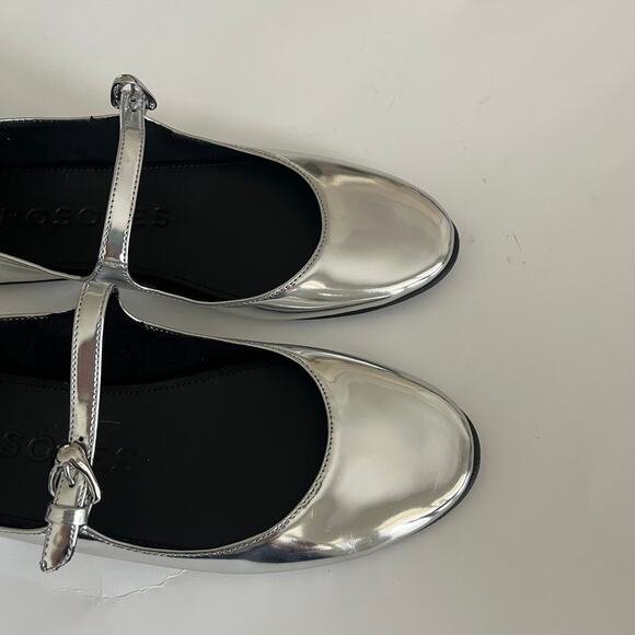 Aerosoles 'Perry' Women's 7.5 Silver Mirror Mary Jane Ballet Flat Excellent - Picture 5 of 9